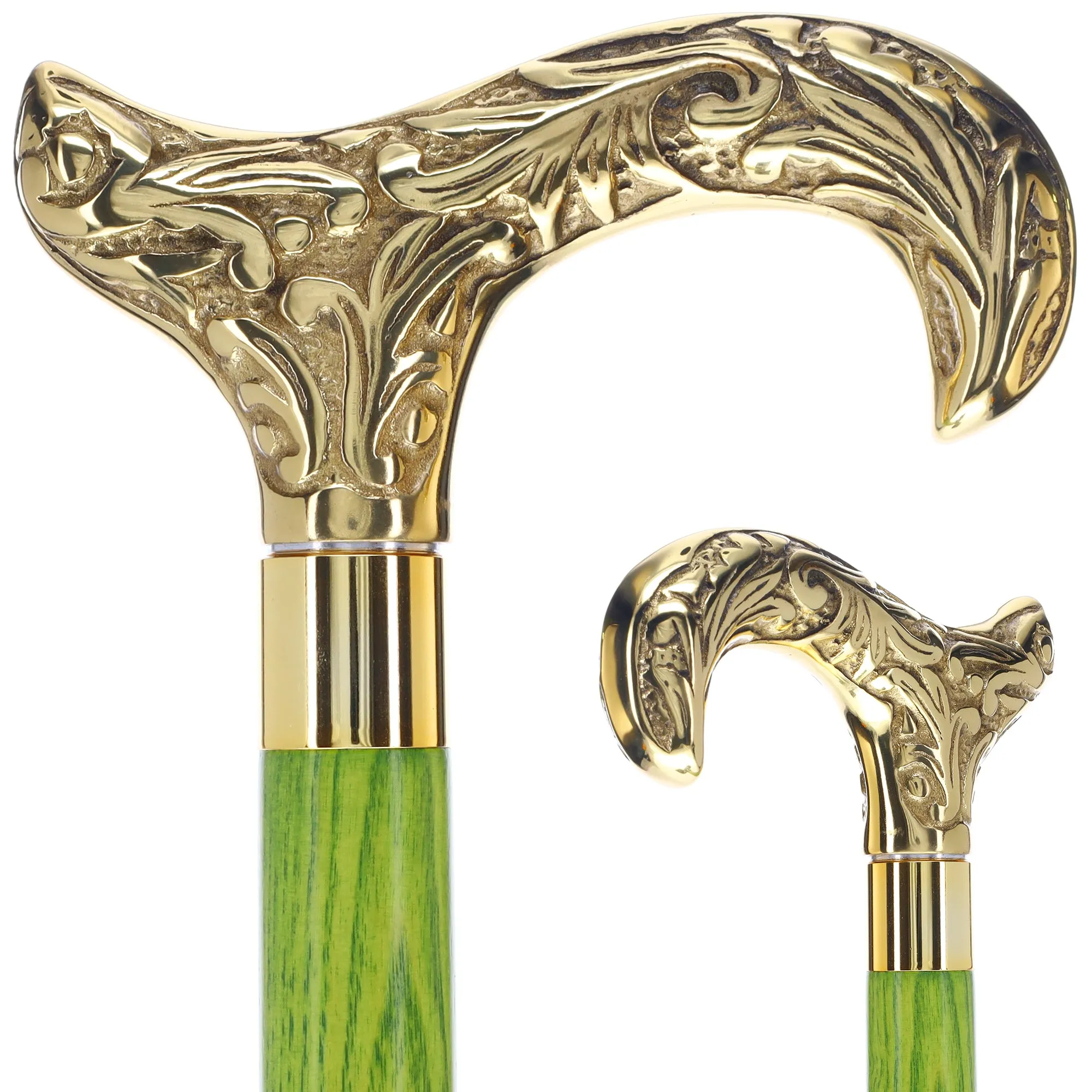 Premium Brass Derby Handle Cane: Stained Custom Color Shaft