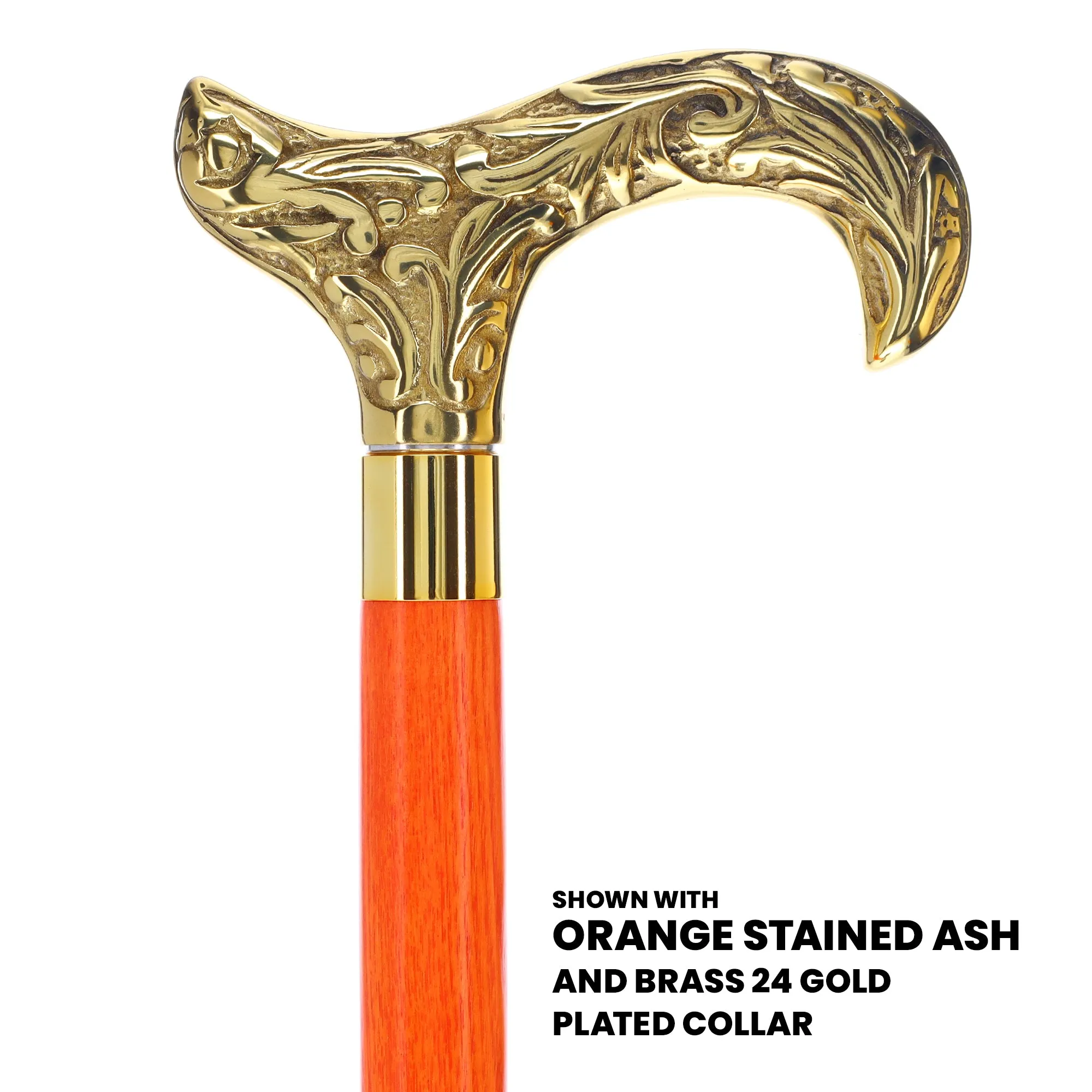 Premium Brass Derby Handle Cane: Stained Custom Color Shaft