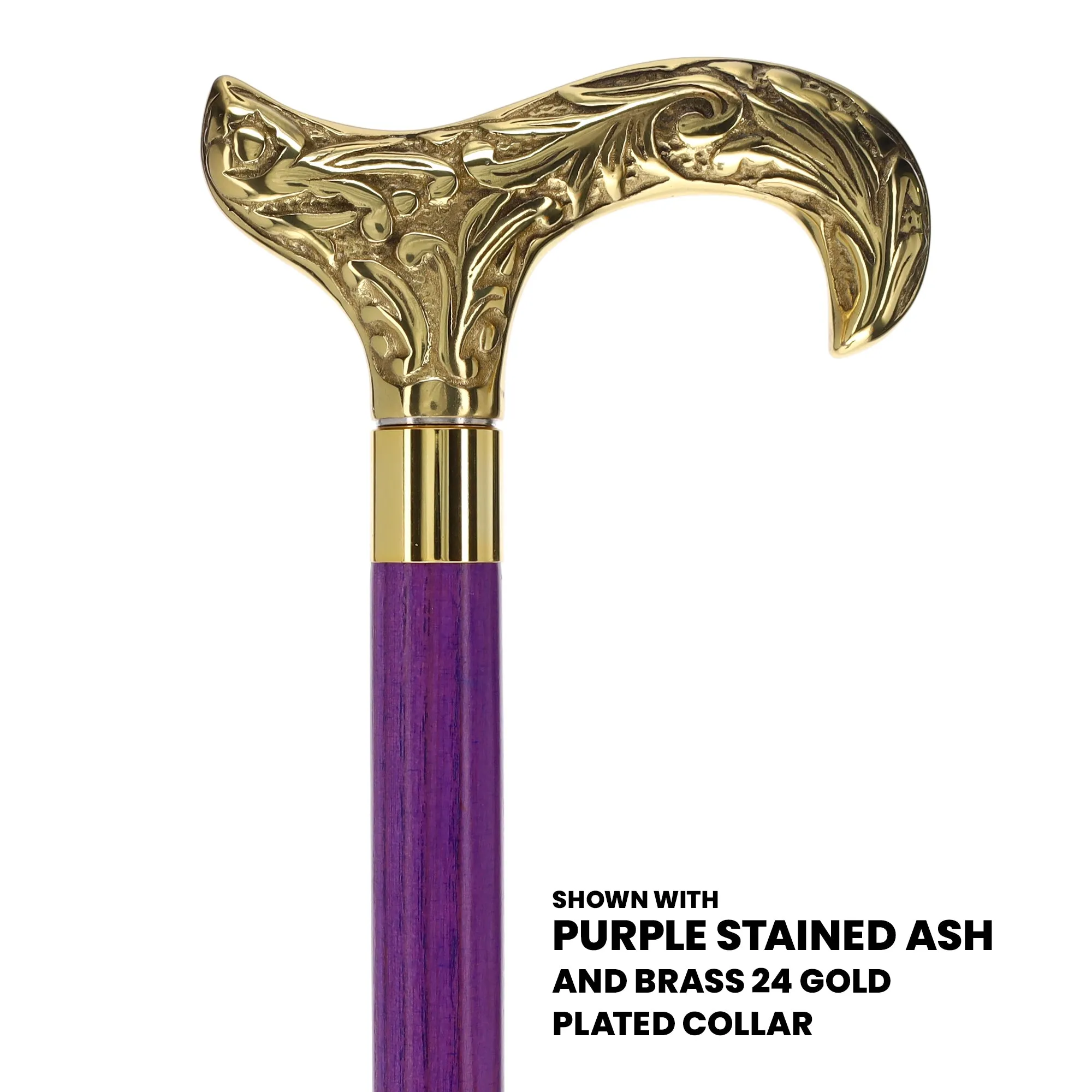 Premium Brass Derby Handle Cane: Stained Custom Color Shaft