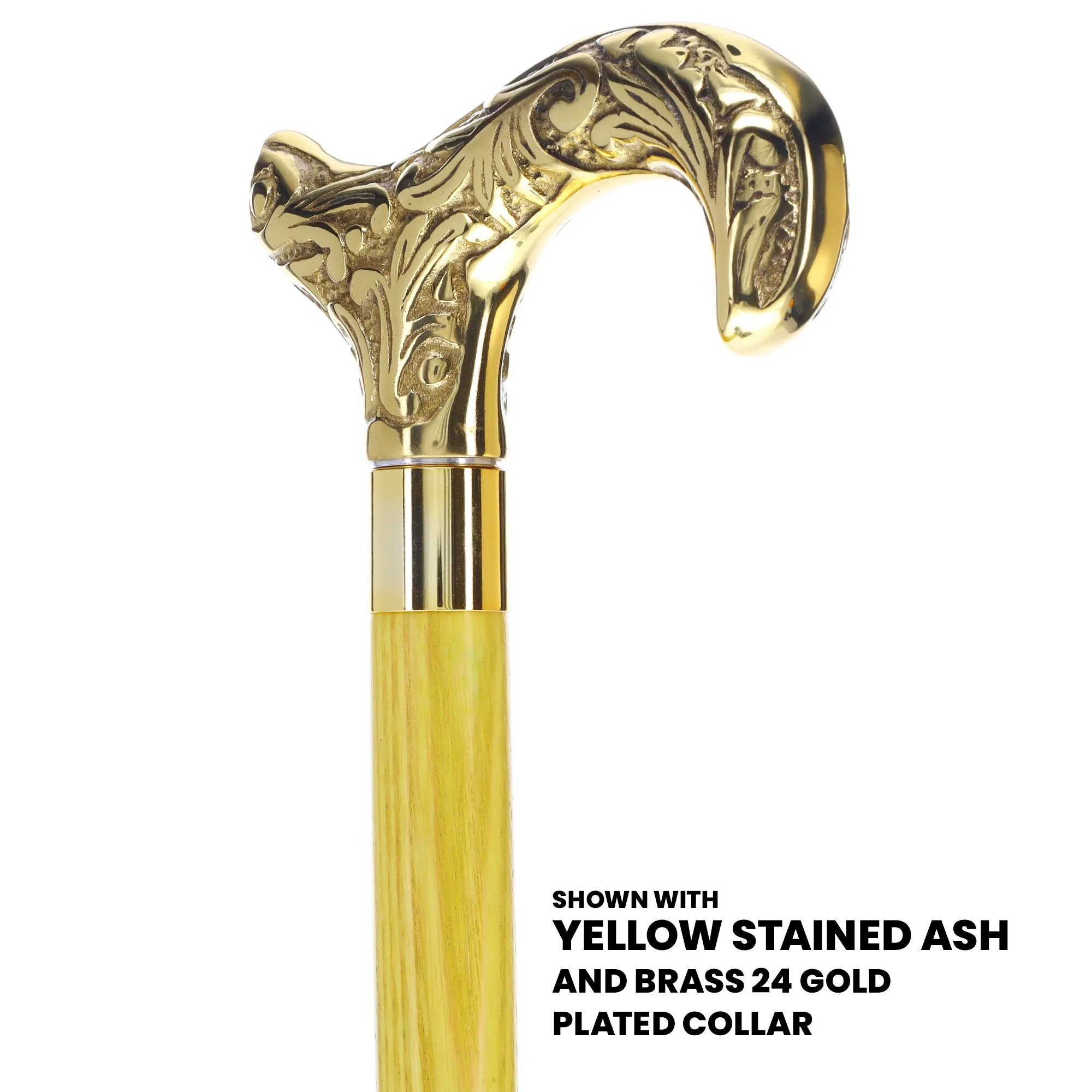 Premium Brass Derby Handle Cane: Stained Custom Color Shaft
