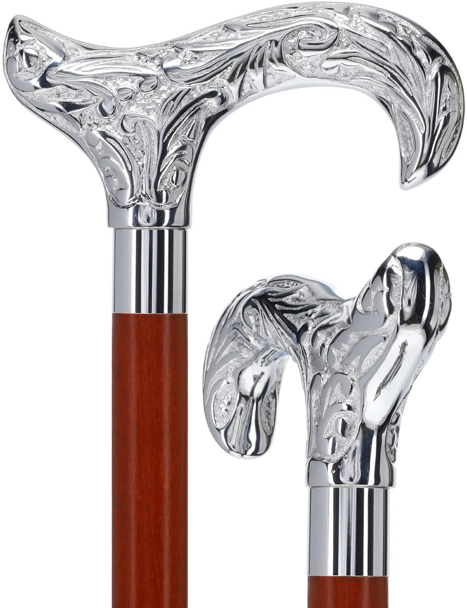 Scratch and Dent Derby Premium Chrome Brass Cane - Custom Shaft & Collar V2362