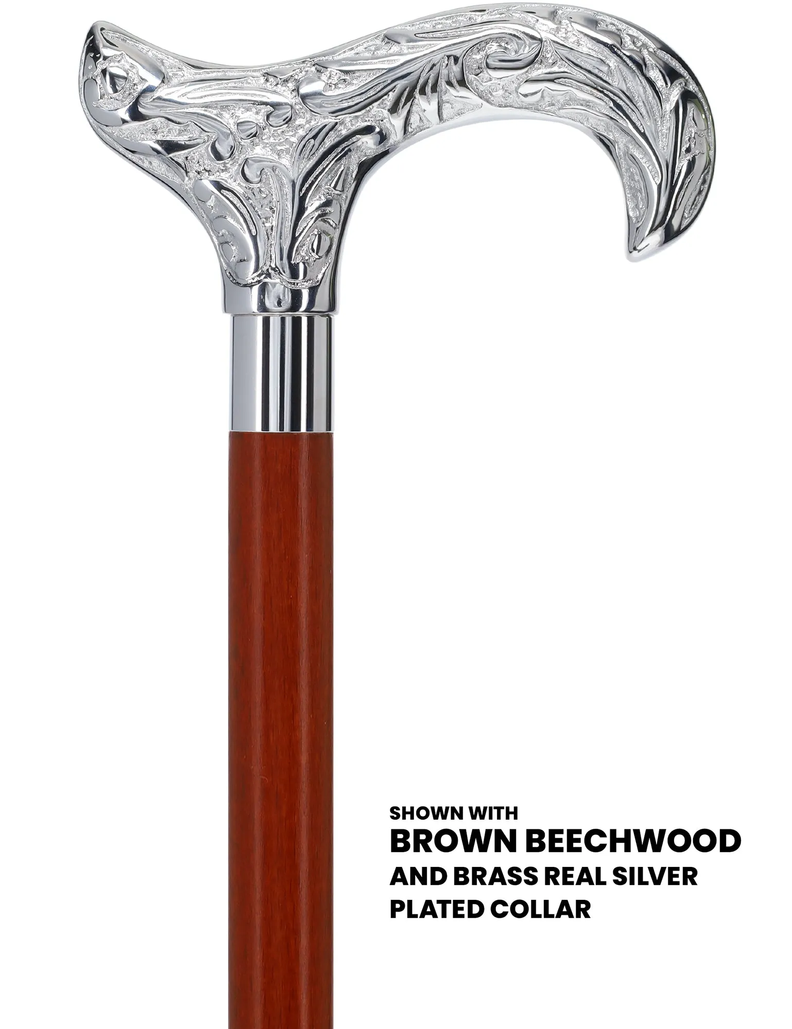 Scratch and Dent Derby Premium Chrome Brass Cane - Custom Shaft & Collar V2362