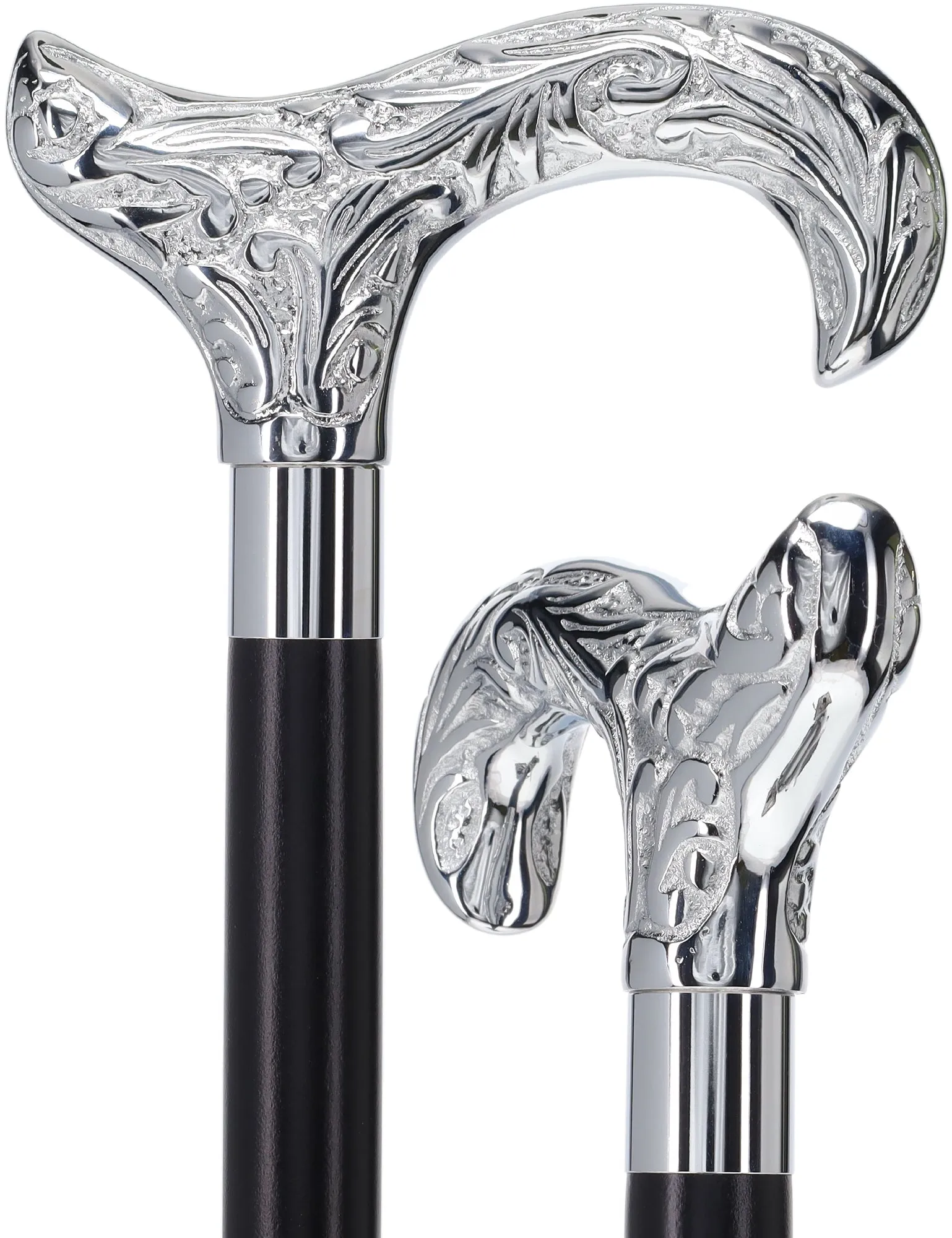 Scratch and Dent Derby Premium Chrome Brass Cane - Custom Shaft & Collar V2362