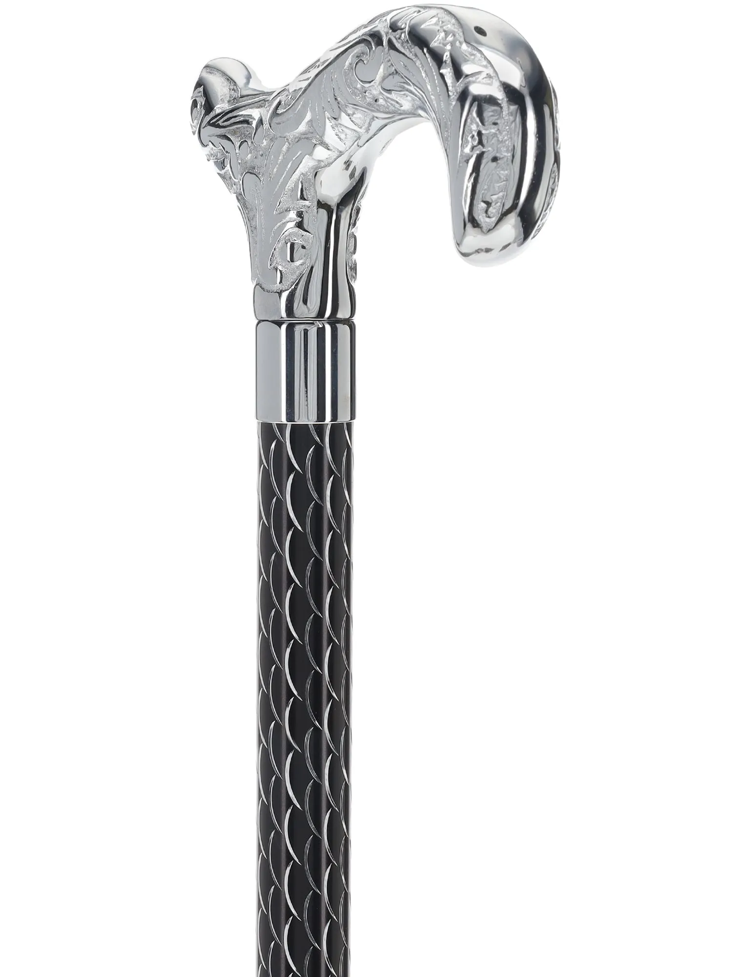 Scratch and Dent Derby Premium Chrome Brass Cane: Laser-Etched Custom Shaft V2347