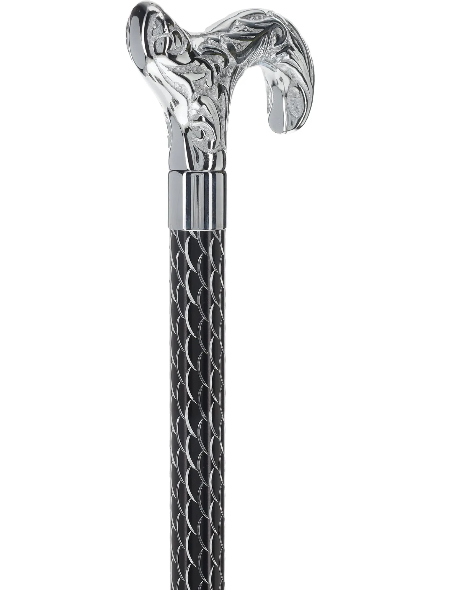 Scratch and Dent Derby Premium Chrome Brass Cane: Laser-Etched Custom Shaft V2347
