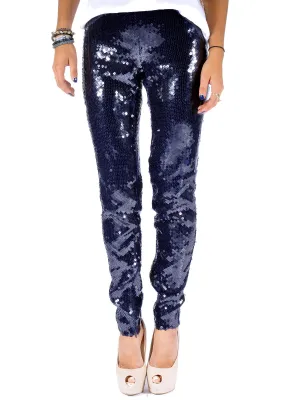 Sequin Silk-Blend Georgette Leggings