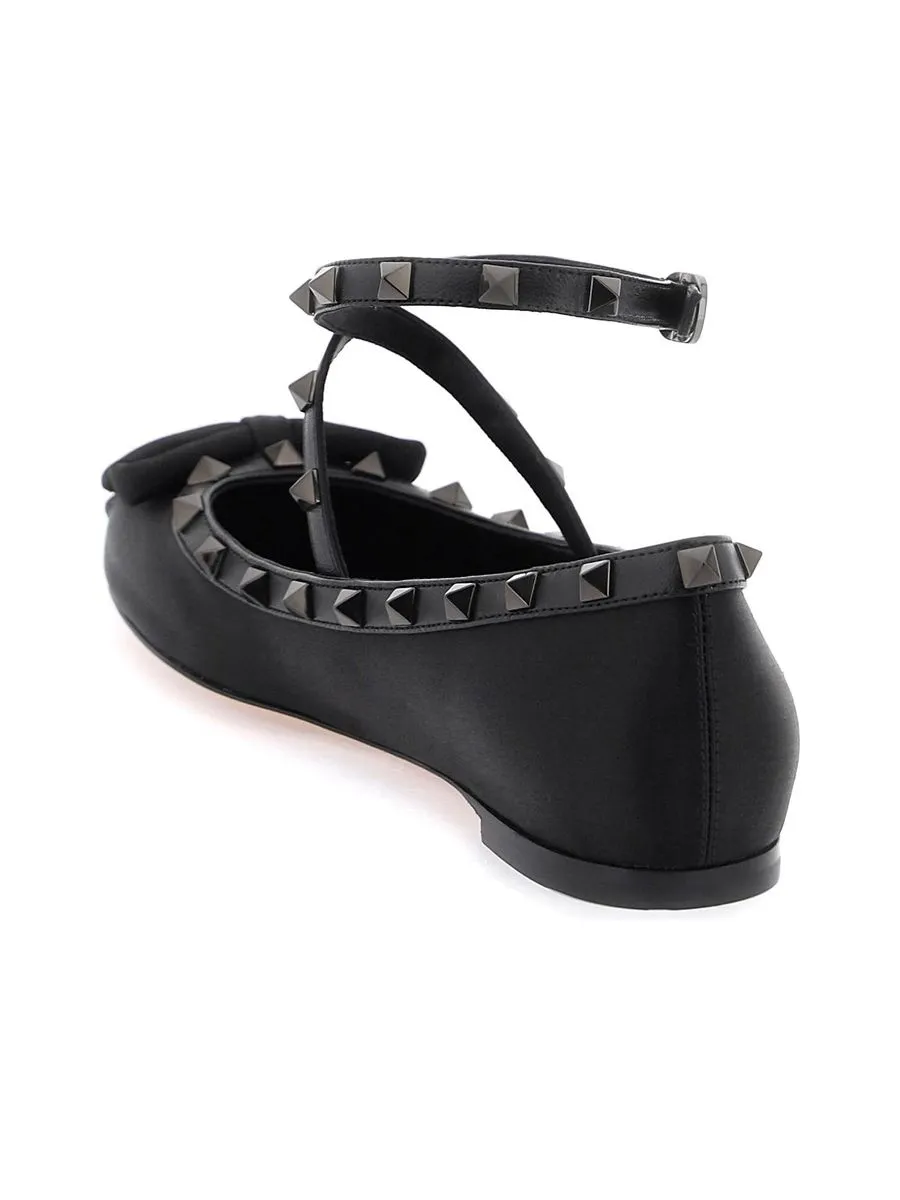 Silk Rockstud Ballet Flats