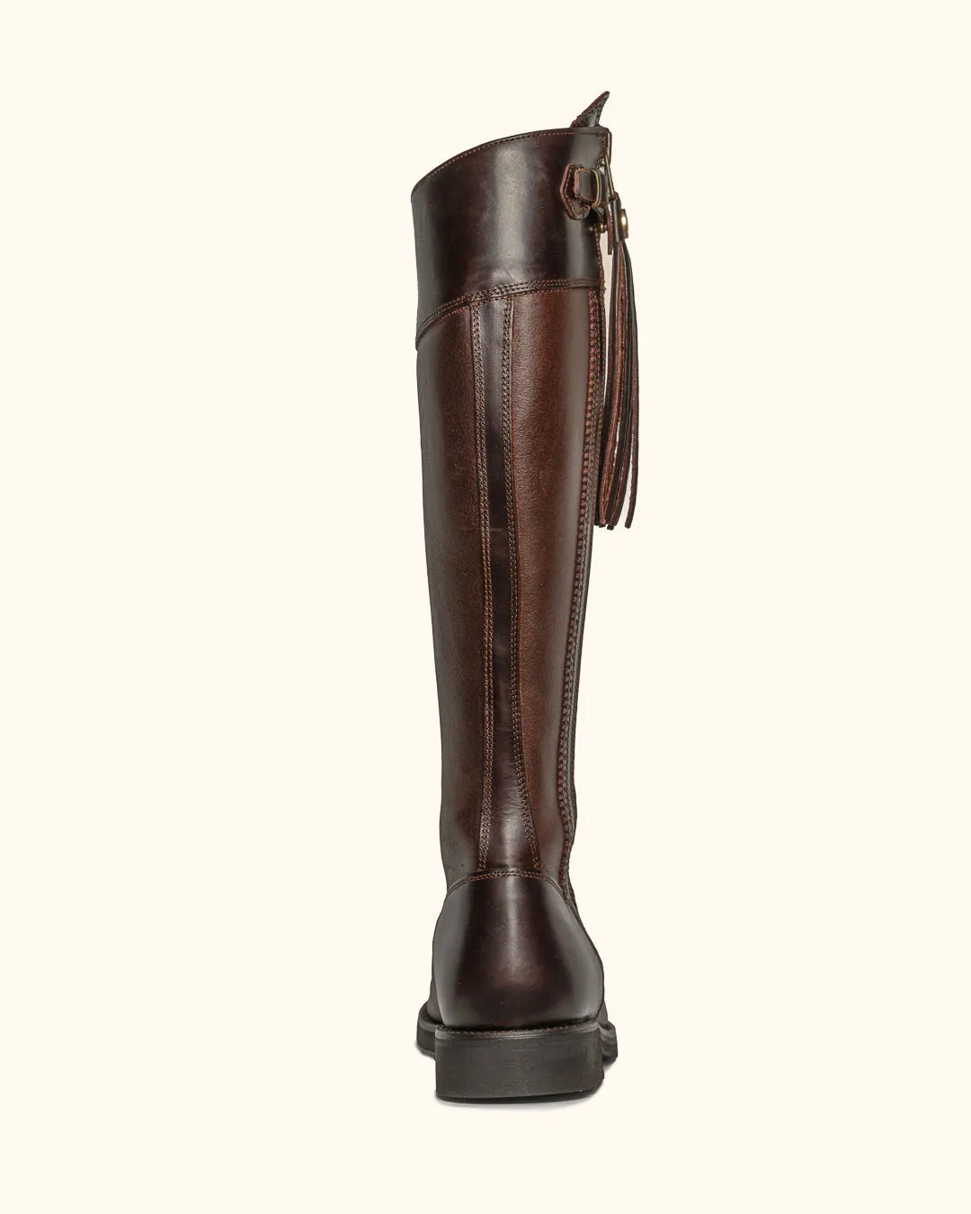 Tall Spanish Boots Flat Sole - Brown