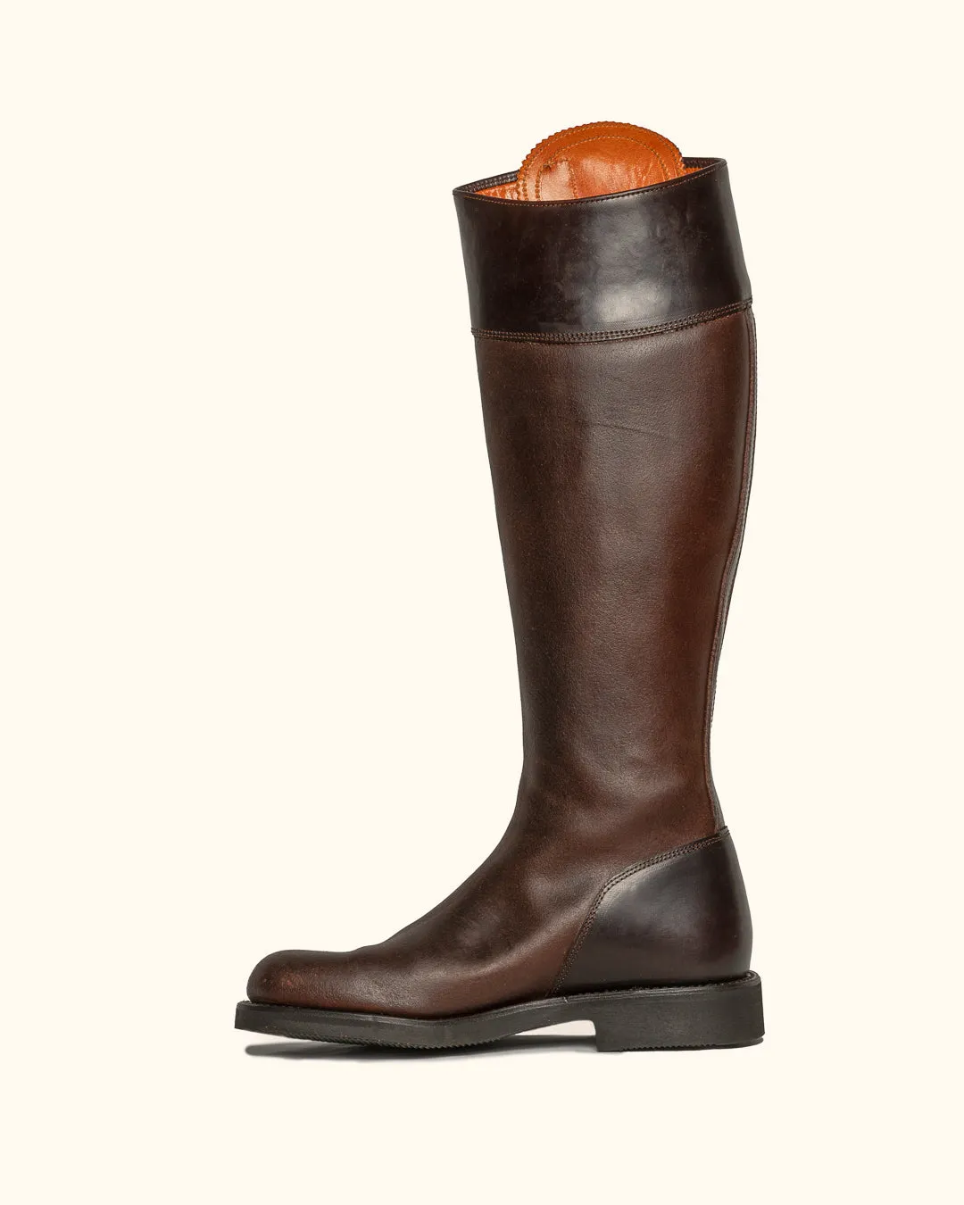 Tall Spanish Boots Flat Sole - Brown