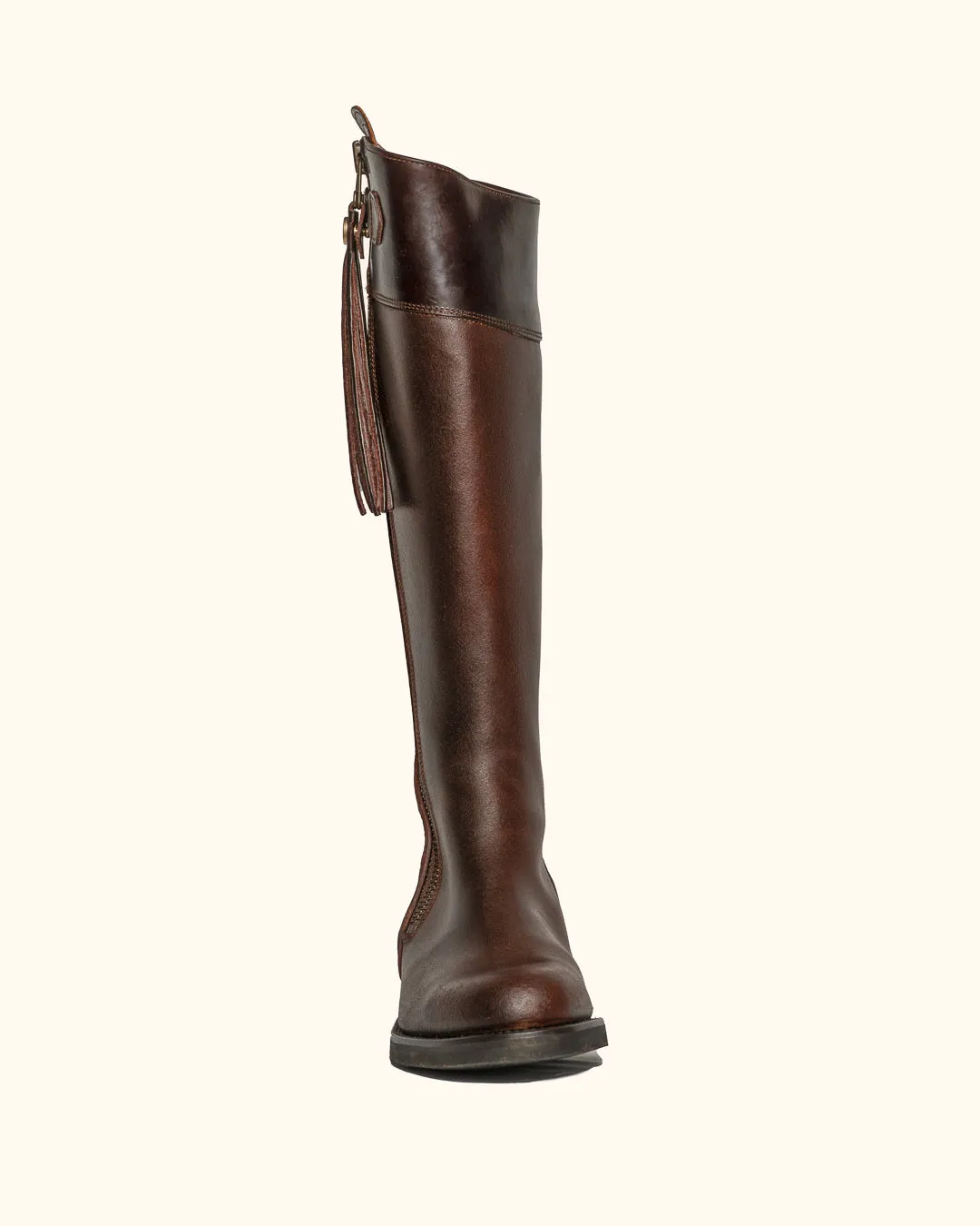 Tall Spanish Boots Flat Sole - Brown
