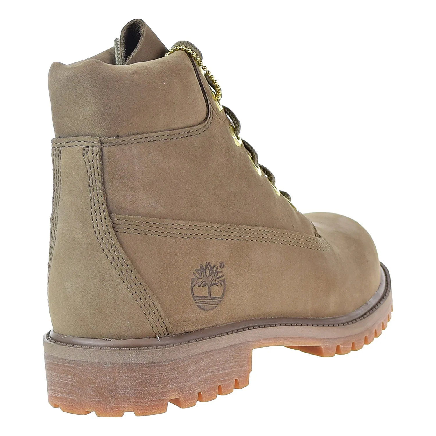 Timberland Premium 6 Inch Waterproof Boot Big kids' Shoes Dark Beige Nubuck